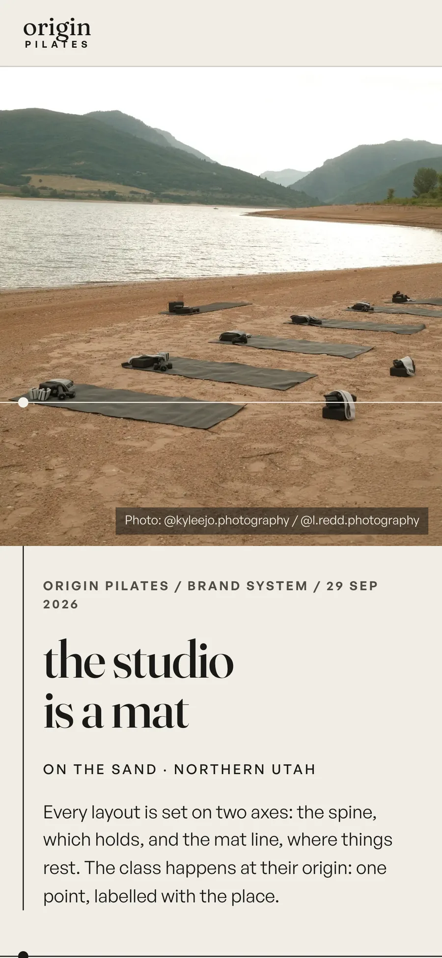The opening on a phone: the photograph first, the point on its mat line, then the held line hanging from a spine on the left.